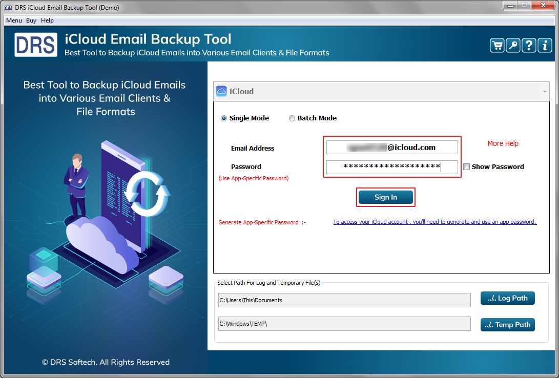 CloudMigration iCloud Backup Tool Screenshot