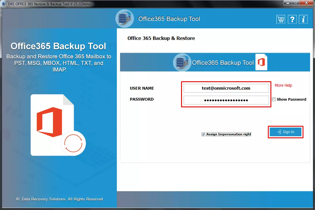 CM Office 365 Email Backup Tool